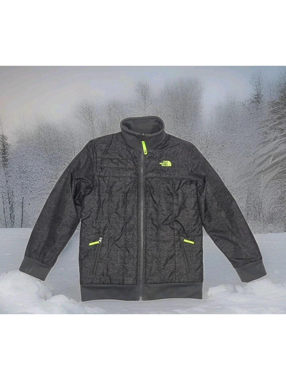 The North Face Winter Jacket Boys Youth Large 14 16 Reversible Chimbo Yukon Ski